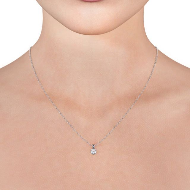 Round Solitaire Four Claw Stud Diamond Pendant